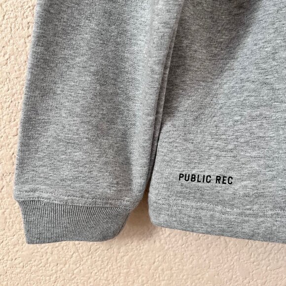 Public Rec Size M Men Gray Pima Cotton Cozy Comfort Preppy Golf 1/4 Zip Sweater - Picture 4 of 9